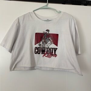 Cowboy Killers White Crop Top